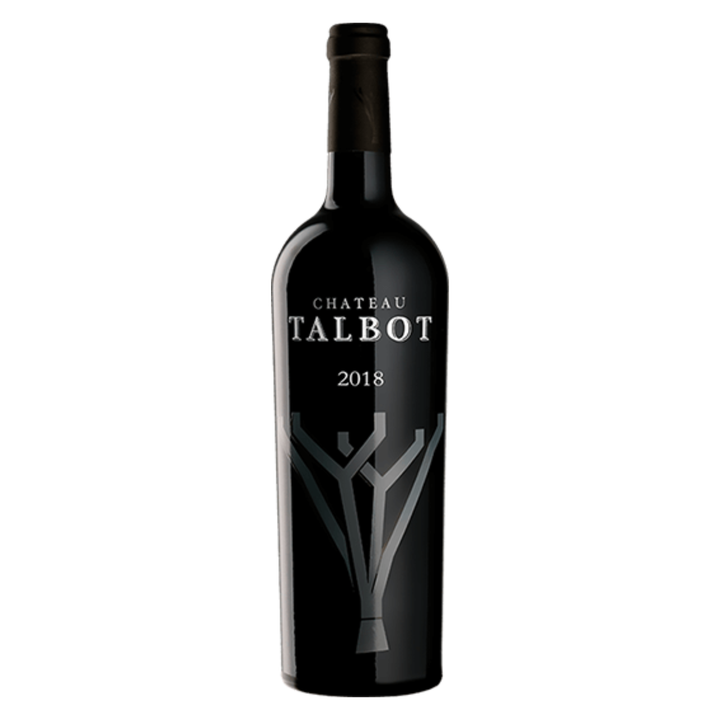 Chateau Talbot wine bottle on a white background